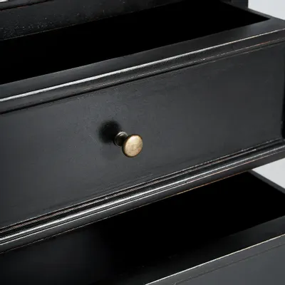 Sideboards - Sideboard in mango wood off black colour in 212x40x92 cm - VICAL