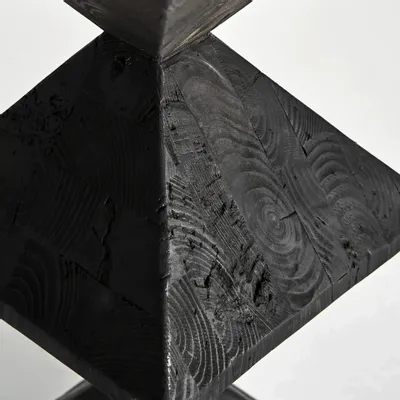 Other tables - Pedestal in recycled pine wood off black colour in 34x34x116 cm - VICAL