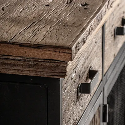 Sideboards - Sideboard in iron off black colour in 200x47x91 cm - VICAL