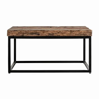 Tables basses - Table basse en bois de récupération couleur marron cassé en 70x70x36 cm - VICAL