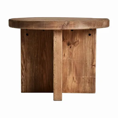 Autres tables - Table d'appoint en bois de pin recyclé couleur marron cassé en 60x60x45 cm - VICAL