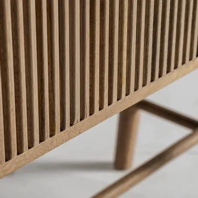 Wardrobe - Wardrobe in mango wood off brown colour in 100x45x150 cm - VICAL