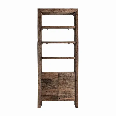 Bookshelves - Bookcase in reclaimed wood off brown colour in 90x40x220 cm - VICAL