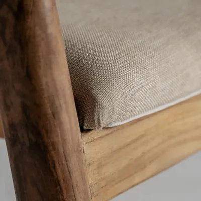 Chaises - Chaise en bois de teck couleur marron cassé de 57x62x77 cm - VICAL