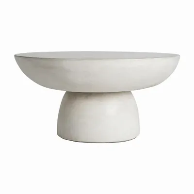 Tables basses - Table basse en grès gris cassé 60x60x34 cm - VICAL