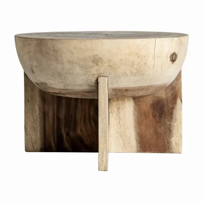 Tables basses - Table basse en bois de suar couleur marron cassé naturel en 60x60x41 cm - VICAL