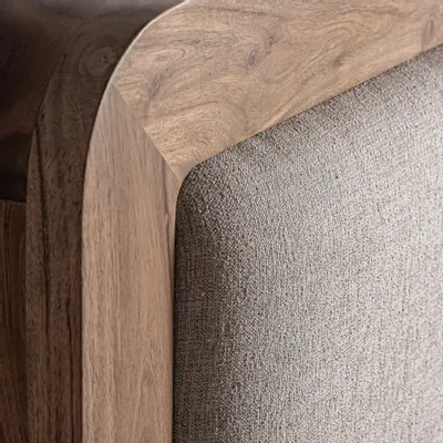 Lits - Lit en bois d'acacia couleur marron cassé en 200x180x122 cm - VICAL