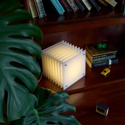 Desk lamps - LOP lamp small square in milky acrylic - BANG