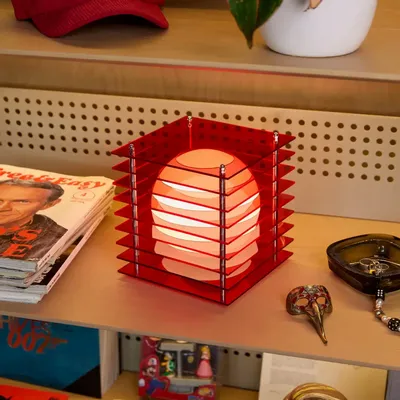 Desk lamps - LOP lamp small square in red acrylic - BANG