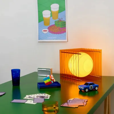 Desk lamps - LOP lamp big square in orange acrylic - BANG