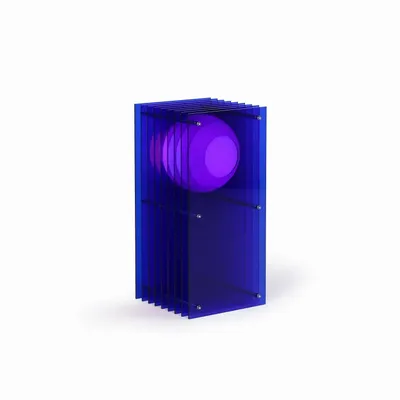 Desk lamps - LOP lamp small rectangle in blue acrylic - BANG