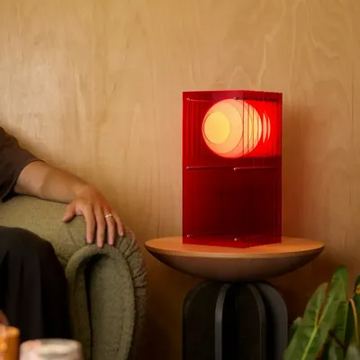Desk lamps - LOP lamp small rectangle in red acrylic - BANG