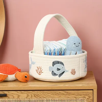 Kids accessories - Small Storage Basket - Marine Decor - Organic Cotton - POMME