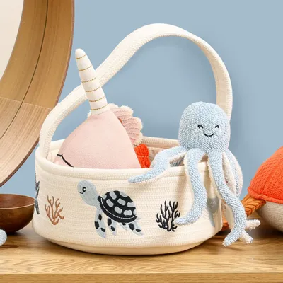 Kids accessories - Small Storage Basket - Marine Decor - Organic Cotton - POMME