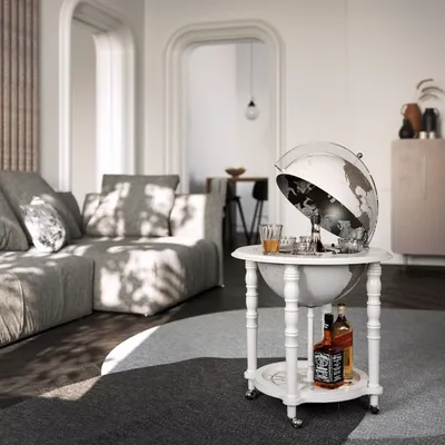 Chambres d'hôtels - Elegance Bar Globe All White - ZOFFOLI MAPPAMONDI