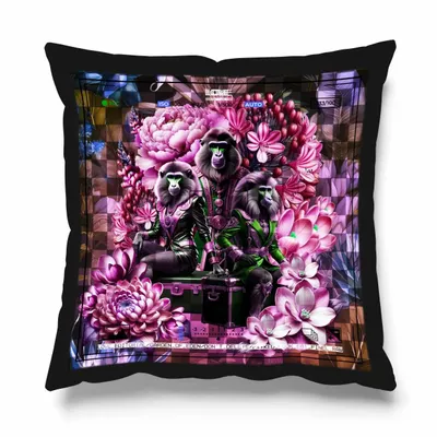 Fabric cushions - A FRAME IN THE JUNGLE CUSHION - LOVE BY MILSHTEIN