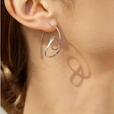 Jewelry - MEDIUM EMBOLIC SILVER EARRINGS - JOIDART