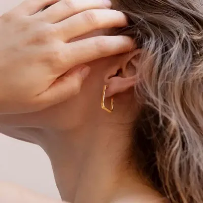 Jewelry - MEDIUM GOLDEN EARRINGS LIGNIS NARROW - JOIDART