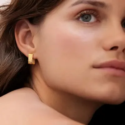 Bijoux - BOUCLES D'OREILLES DORÉES PETITES LIGNIS LARGES - JOIDART