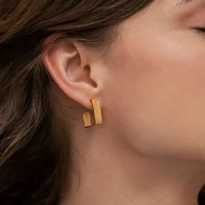 Jewelry - MEDIUM GOLDEN EARRINGS LIGNIS WIDE - JOIDART