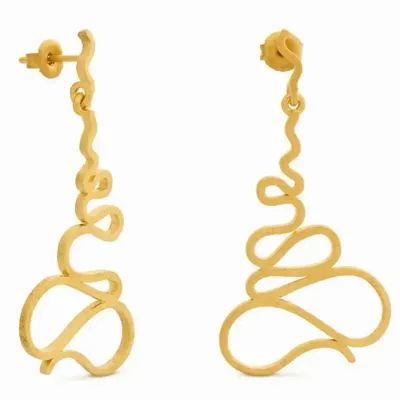 Jewelry - LONG GOLDEN EARRINGS GAUDÍ JEWELRY PALAU GÜELL - JOIDART