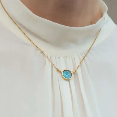 Bijoux - COLLIER DORÉE GAUDÍ JEWELRY CASA BATLLÓ BLEU - JOIDART