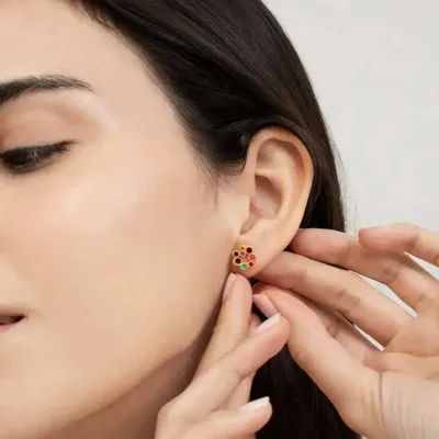 Jewelry - SMALL GOLDEN EARRINGS CANDY COLOURS - JOIDART