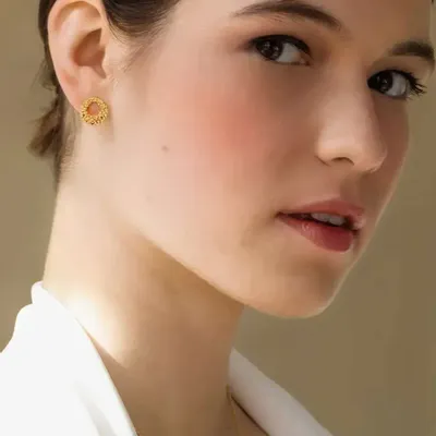 Jewelry - SMALL GOLDEN HOOP EARRINGS STARDUST - JOIDART