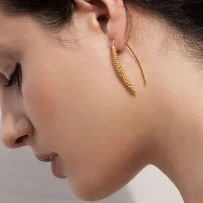 Bijoux - BOUCLES D'OREILLES CROCHET DORÉES STARDUST - JOIDART