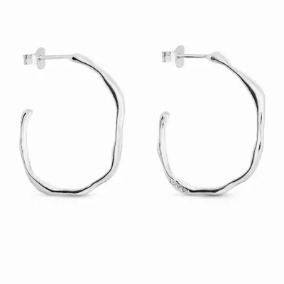 Jewelry - MEDIUM SILVER HOOPS EARRINGS CLARA - JOIDART
