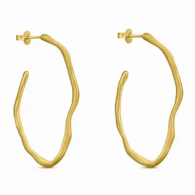 Jewelry - MEDIUM GOLDEN OVAL HOOPS EARRINGS CLARA - JOIDART