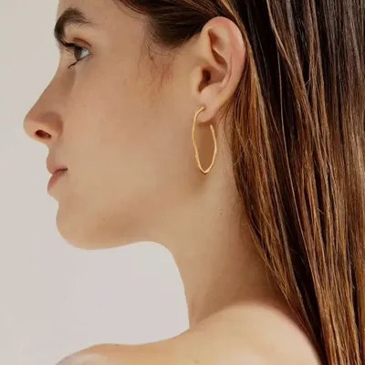 Bijoux - BOUCLES D'OREILLES DORÉES CLARA OVALES MOYENNES - JOIDART