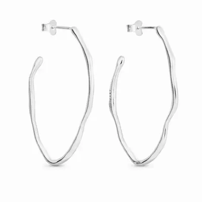 Jewelry - MEDIUM SILVER OVAL HOOPS EARRINGS CLARA - JOIDART