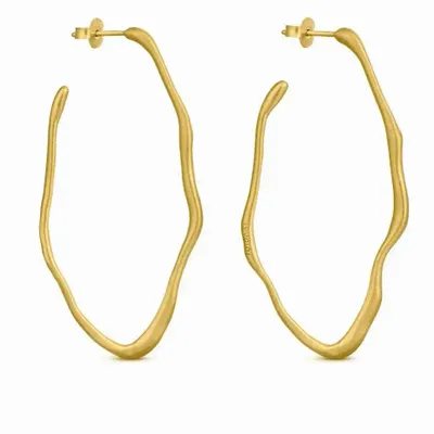 Jewelry - LARGE GOLDEN OVAL HOOPS EARRINGS CLARA - JOIDART