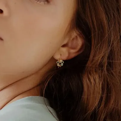 Bijoux - BOUCLES D'OREILLES CROCHET DORÉES CANDY MOON - JOIDART