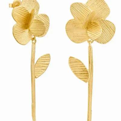 Jewelry - LONG GOLDEN EARRINGS PAMPALONIA - JOIDART