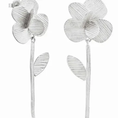 Jewelry - LONG SILVER EARRINGS PAMPALONIA - JOIDART
