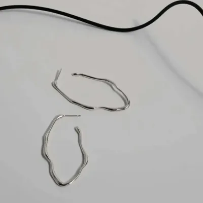 Jewelry - LARGE SILVER OVAL HOOPS EARRINGS CLARA - JOIDART