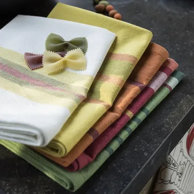 Dish towels - Yuna Marmelade/natural recycled washed tea towel 50 x 70 - MAISON VIVARAISE - SDE VIVARAISE WINKLER