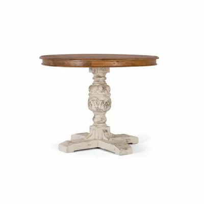Dining Tables - Dining table in natural and aged white mango wood 1 meter - GINER Y COLOMER