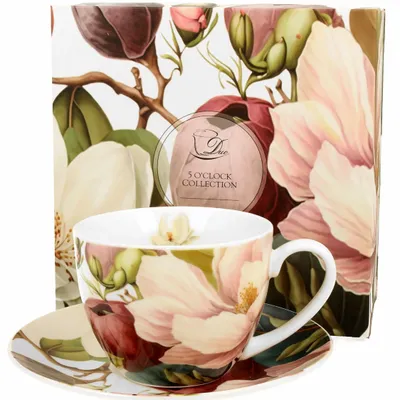 Decorative objects - cup and auacer magnolia - KARENA INTERNATIONAL