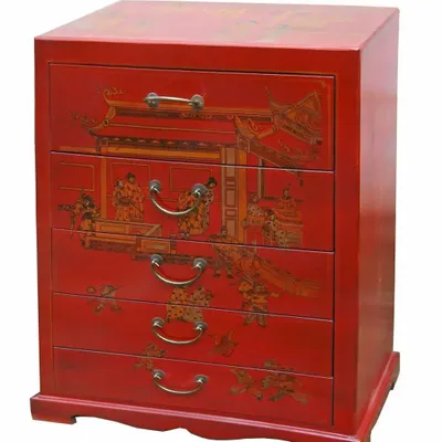 Chests of drawers - Commode 5 tiroirs, Style Cheng Du - GALERIE D'ORIENT