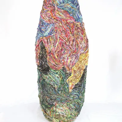 Pièces uniques - Vase papiers recyclés Collection Fauve pièce unique - HELENE SIELLEZ