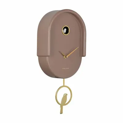 Clocks - Wall clock Tweet burgundy red - PRESENT TIME