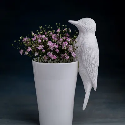 Décorations florales - SPECHT, oiseau, bûcheron, objet décoratif, blanc - KLATT OBJECTS