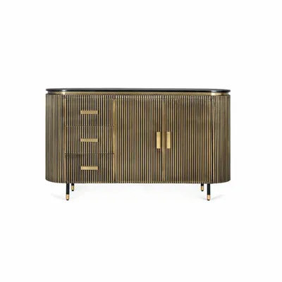 Sideboards - Mango wood and bronze sideboard 150cm - GINER Y COLOMER