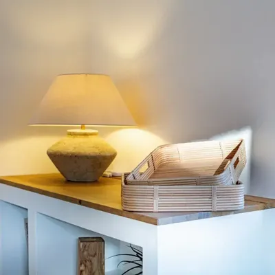 Plateaux - CARIO - Lot de 2 plateaux carrés en rotin - HYDILE