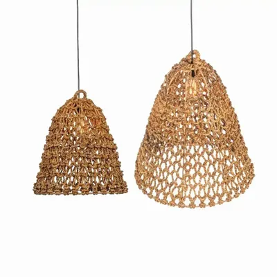 Hanging lights - Set of 2 palm leaf pendants - JOSY - HYDILE