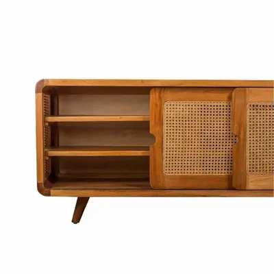 TV stands - Mango wood and cane TV sideboard - RIO - HYDILE
