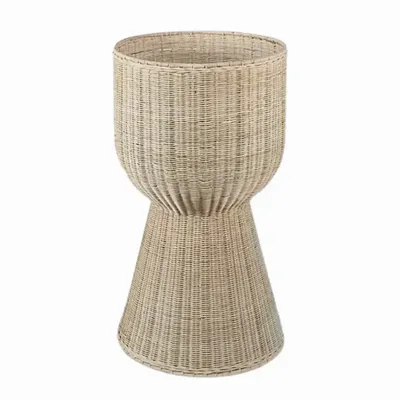 Pots de fleurs - Lot de 2 grands cache- pots sur pied en rotin - FLORENCE - HYDILE